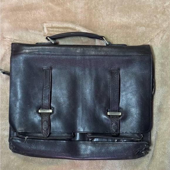 Classic Dark Brown Leather Briefcase